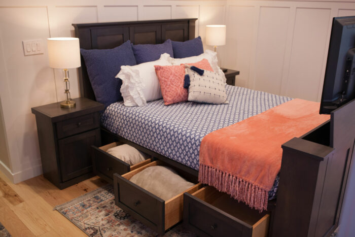 hartford-tv-lift-bed-driftwood-2 Hartford TV lift bed shown in driftwood finish