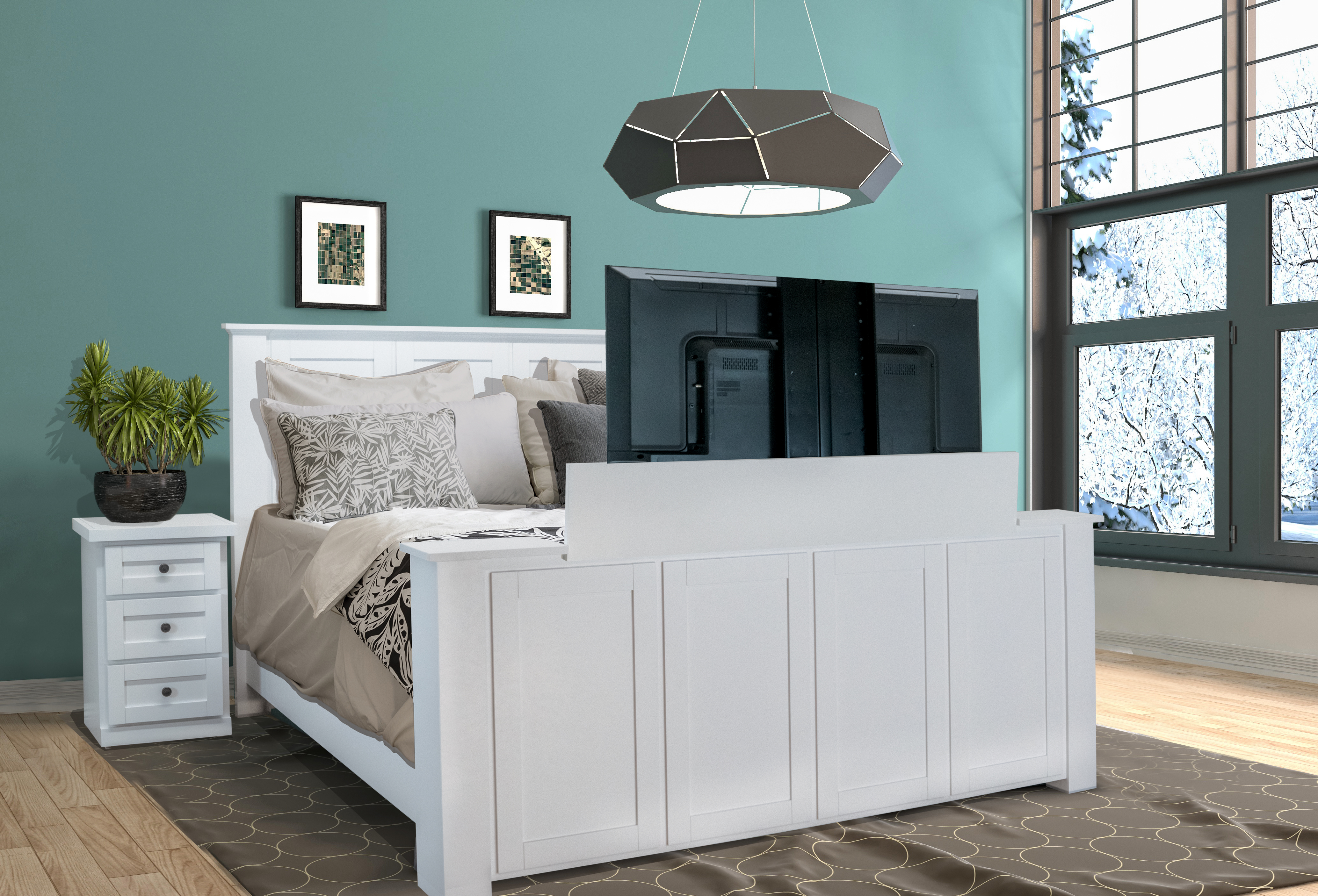 The Hartford TV Bed - Wildwood TV Lift Furniture - Modern TV Bed Design