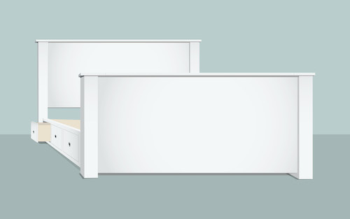 angled-captain's-open TV Bed Frame with Captain's Bed