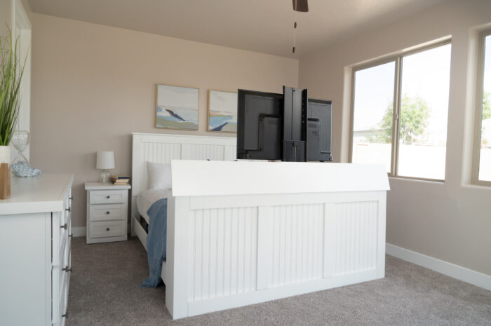 Rockport TV Lift Bed Open Rockport TV bedroom