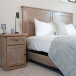 Hudson TV Bed with Coastal Mist finish
