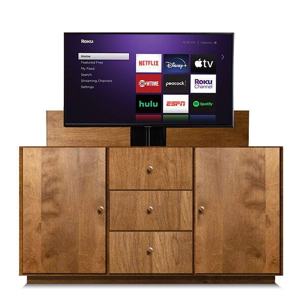 Brisbane storage TV lift cabinet open