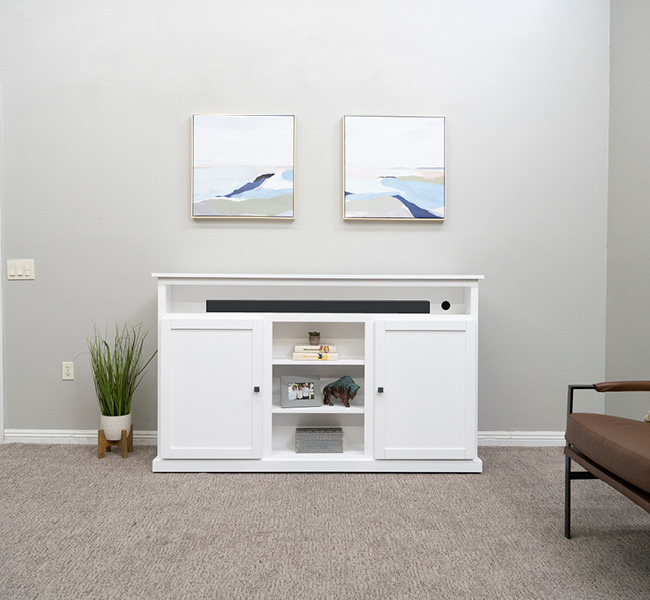 White TV Lift Cabinet