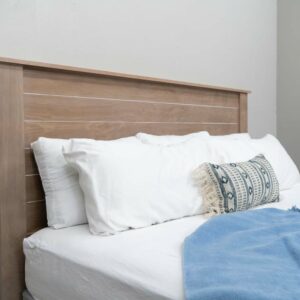 headboard of decorated wooden bed