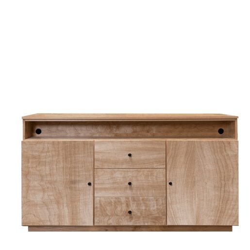 Natural Brisbane TV Lift Cabinet Media Console Closed