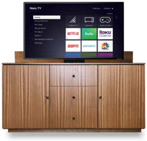 Brisbane Storage TV Lift Cabinet - Natural Mahogany