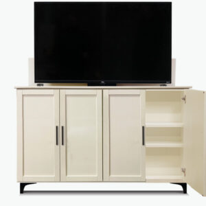 Madison TV Lift Media Console in Aged White
