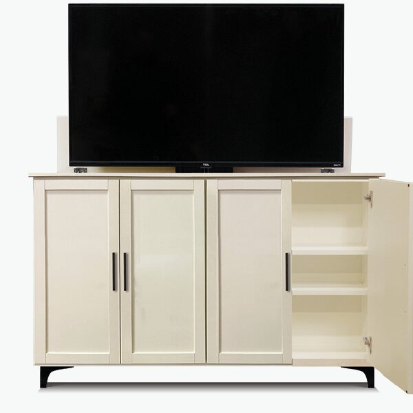 Madison TV Lift Media Console in Aged White