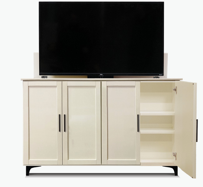 Madison TV Lift Media Console in Aged White