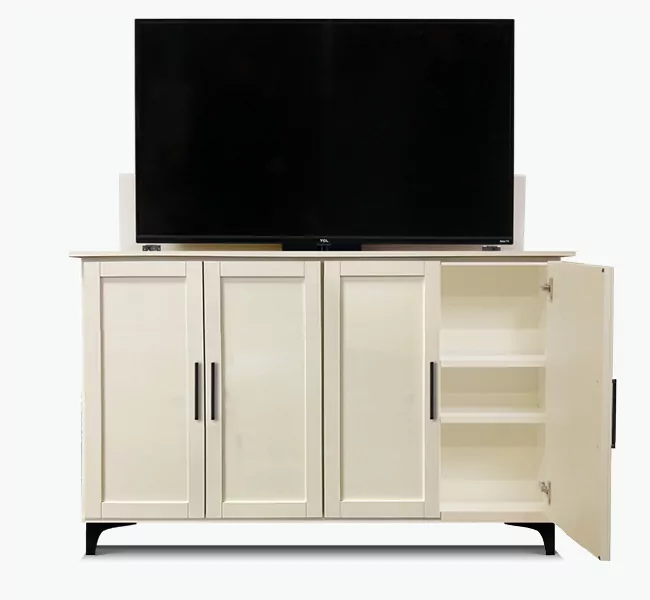 Madison Storage TV Lift Cabinet in Aged White