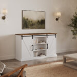 white wood tv lift cabinet