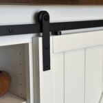 door of white wood tv lift cabinet