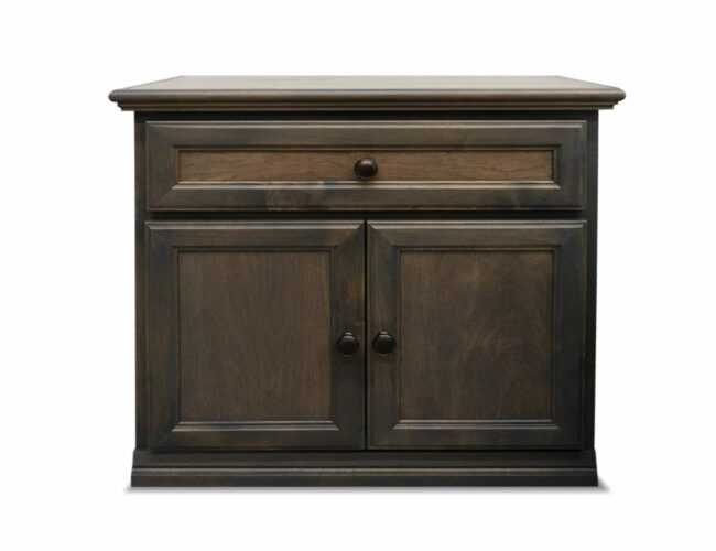 dark wood cabinets
