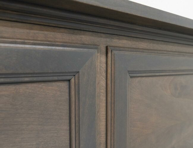 dark wood bed closeup