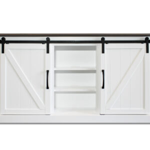 fancy white tv lift media console