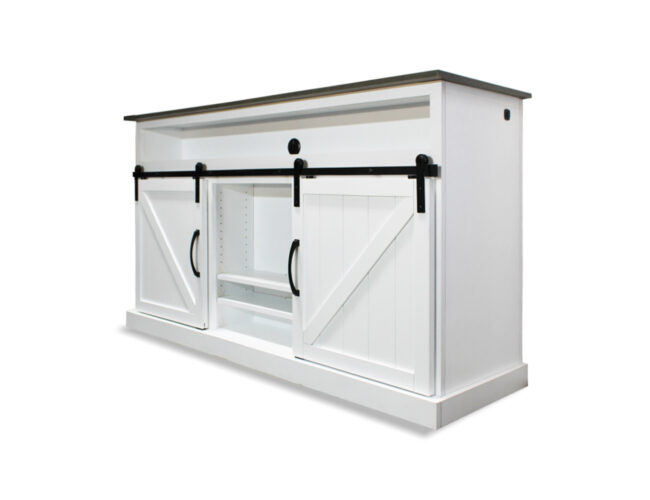 fancy white tv lift media console