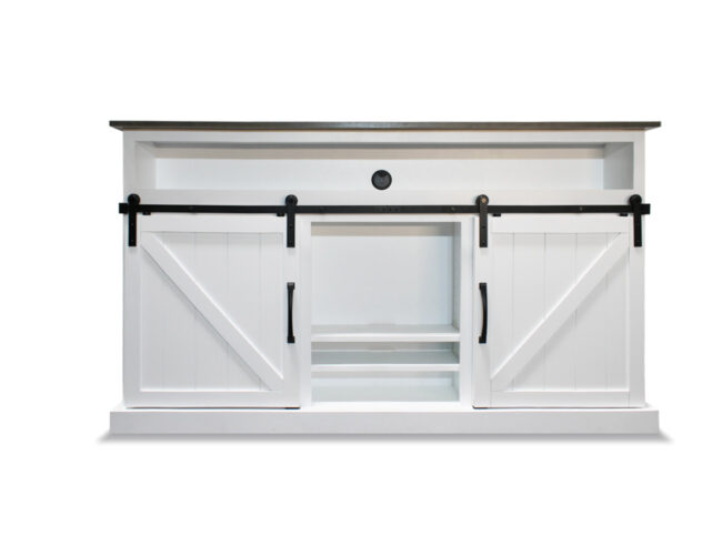 fancy white tv lift media console