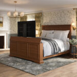 Stylish TV Bed in a decorated room with TV showing