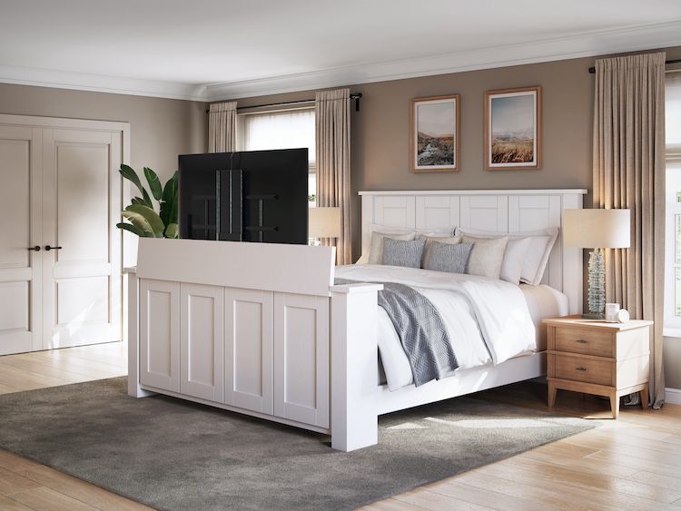 hartford lifestyle open 750x500 TV Bed in White in a decorated room
