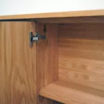 inside view of wood tv lift cabinet