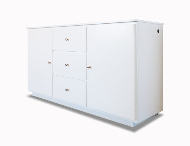 White Brisbane Media Console TV Lift