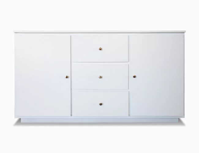White Brisbane Media Console TV Lift