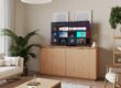 TV Lift Cabinet Modern Style with TV Raised