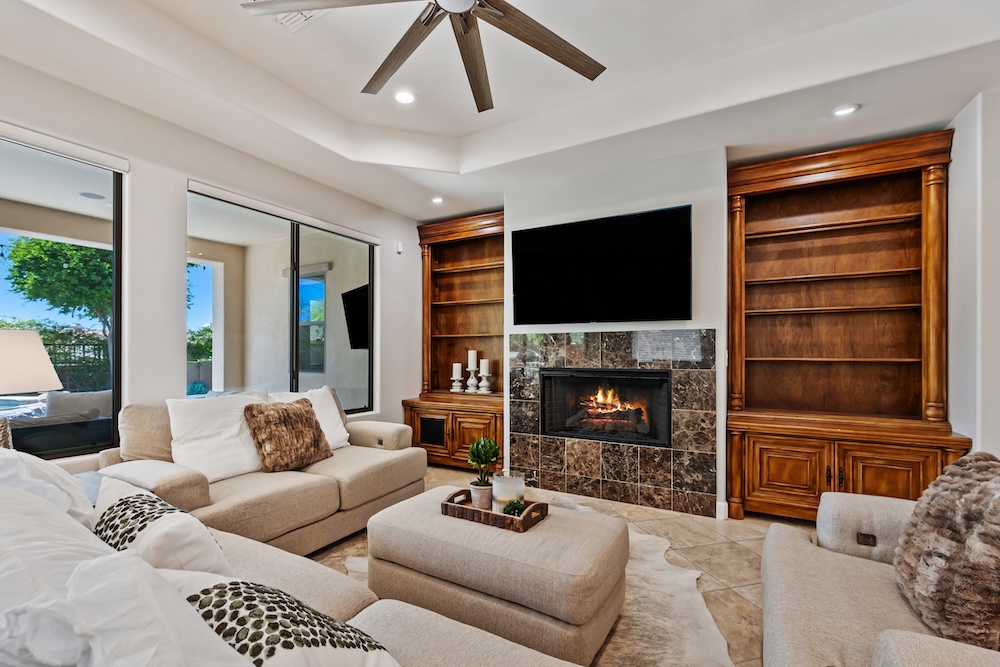 TV above fireplace